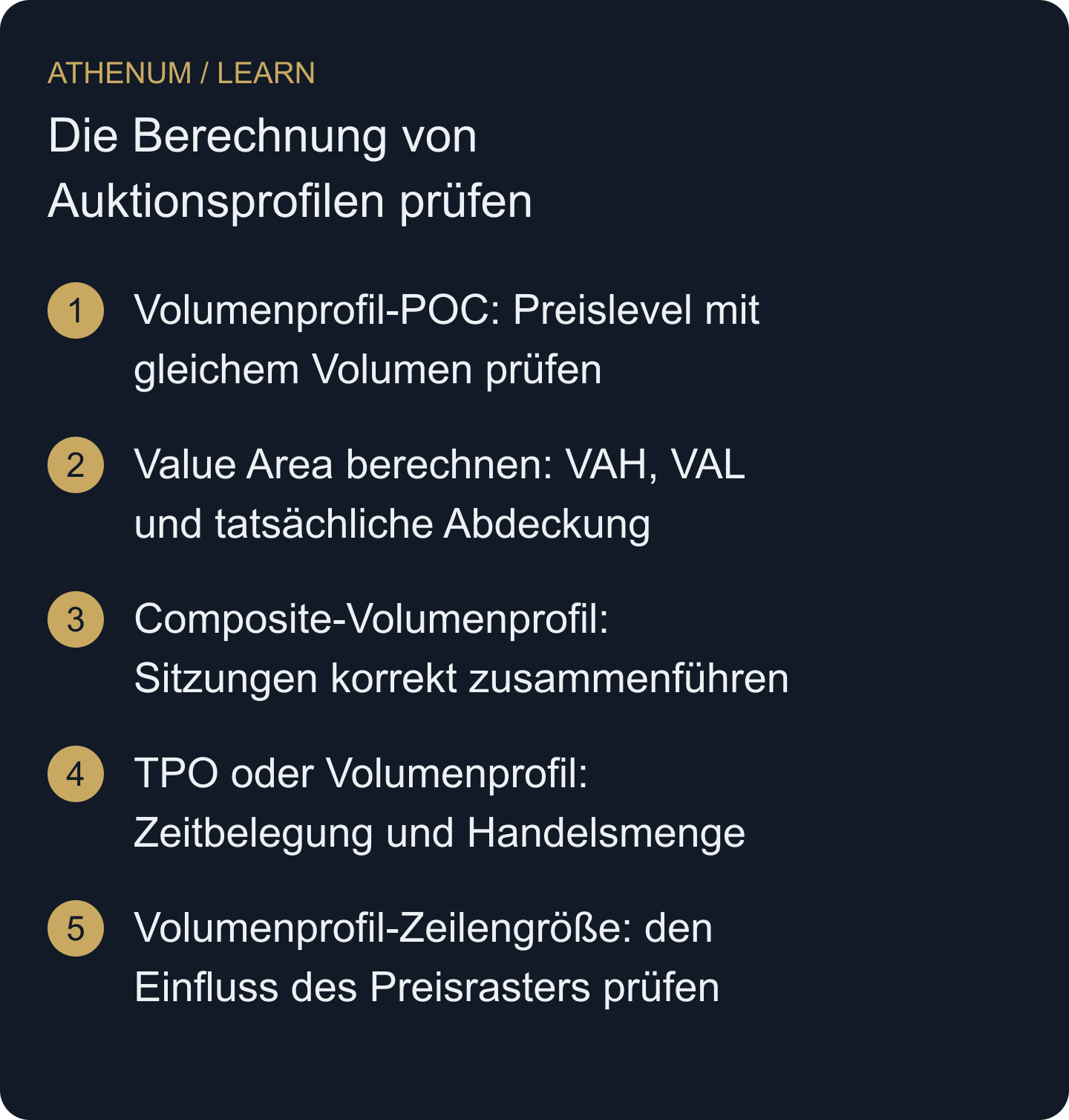 Erkläre veränderte Profilniveaus anhand ihrer Datengrundlage und Berechnungsregeln, bevor du daraus eine Trading-Erzählung ableitest.