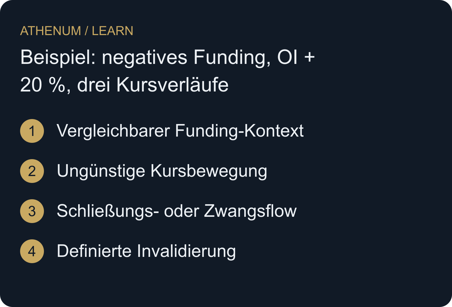 Aus Positionierungsdruck entsteht eine Squeeze-Hypothese durch beobachteten Kurs- und Schließungsdruck, nicht allein durch das Funding-Vorzeichen.