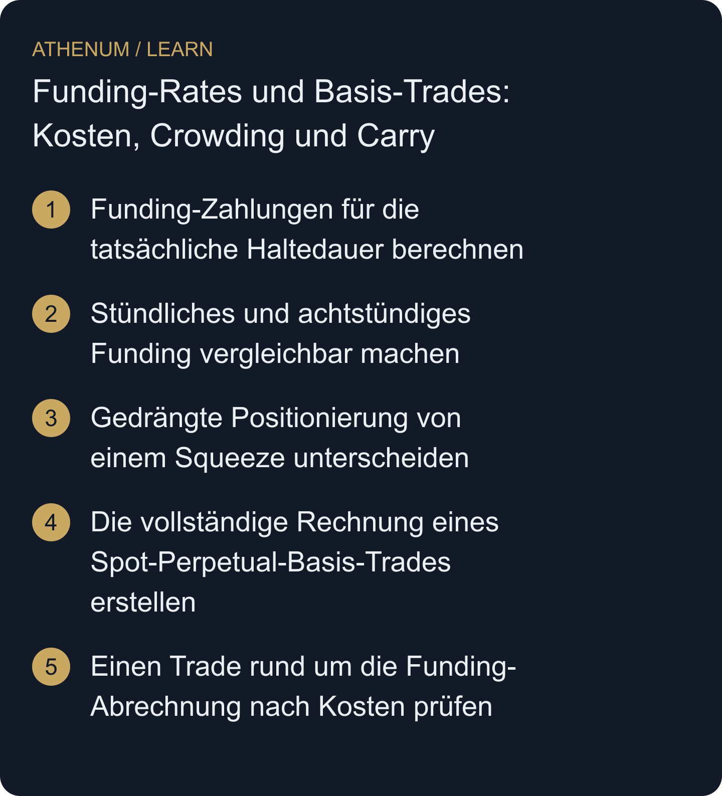Erkläre eine Funding- oder Basis-Idee mit vollständiger Zahlungsrechnung, ausdrücklichen Annahmen und einem Verlustszenario.