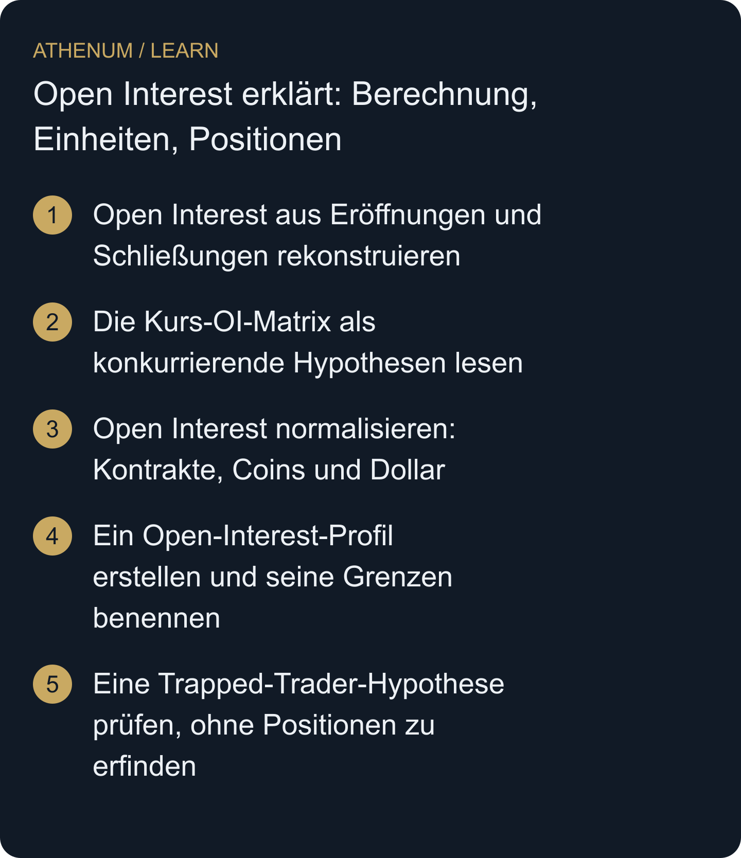 Erkläre OI-Veränderungen, ohne Aktivität, Bewertung, Identität der Trader und Marktrichtung zu verwechseln.
