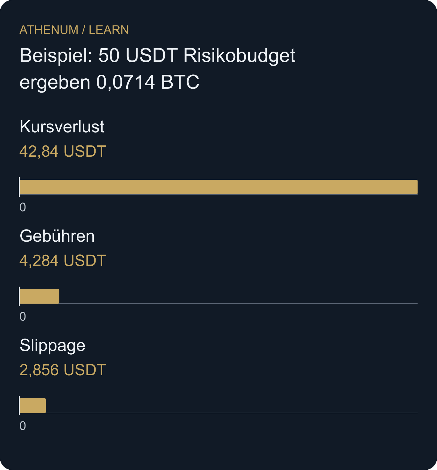 Das Risikobudget deckt die ungünstige Kursbewegung und Ausführungskosten. Der Nominalwert der Position ist eine andere Größe.