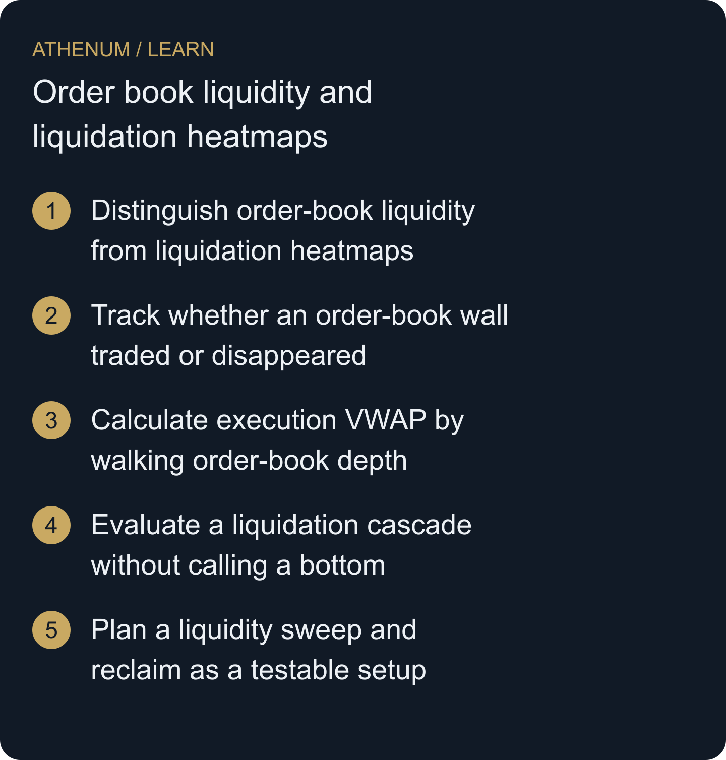 Turn a visible liquidity feature into a specific, falsifiable execution or market-structure question.