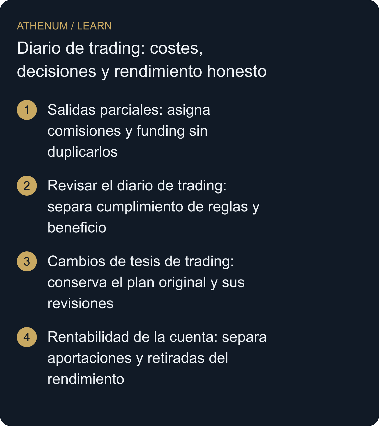 Construye un diario que concilie dinero y decisiones sin reescribir pérdidas ni confundir aportaciones con ganancias.