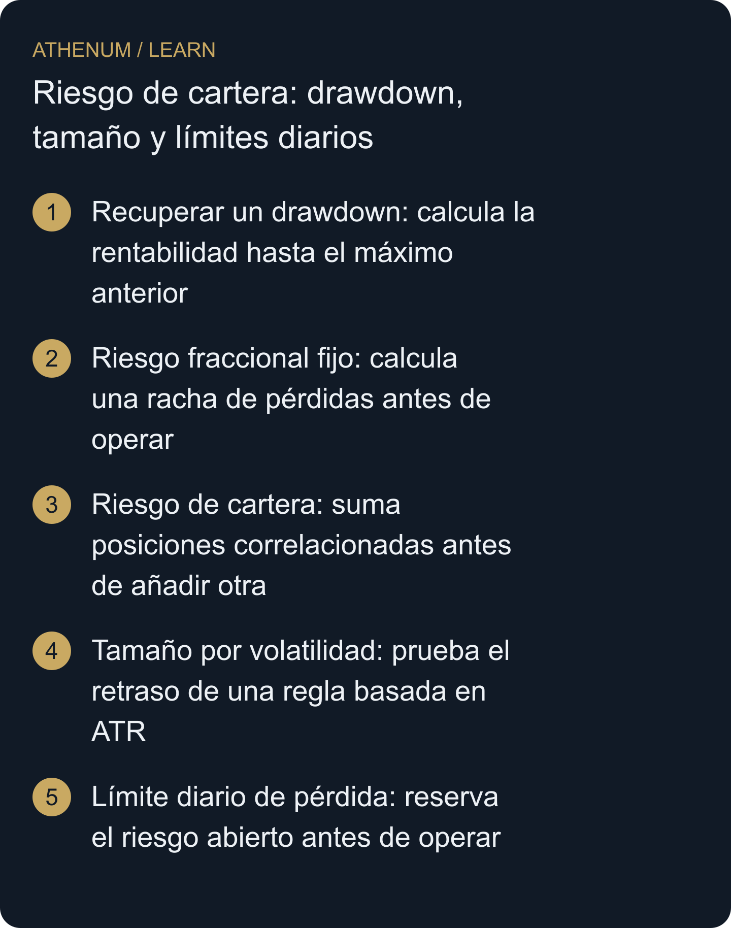 Determina cuánto riesgo añade una operación y dónde pueden fallar los stops previstos, las estimaciones históricas y las convenciones contables.
