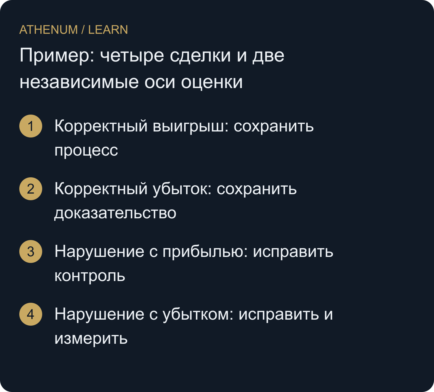 Оригинальная матрица процесса и исхода. Правило оценивается по своевременным доказательствам, прибыль — отдельно.