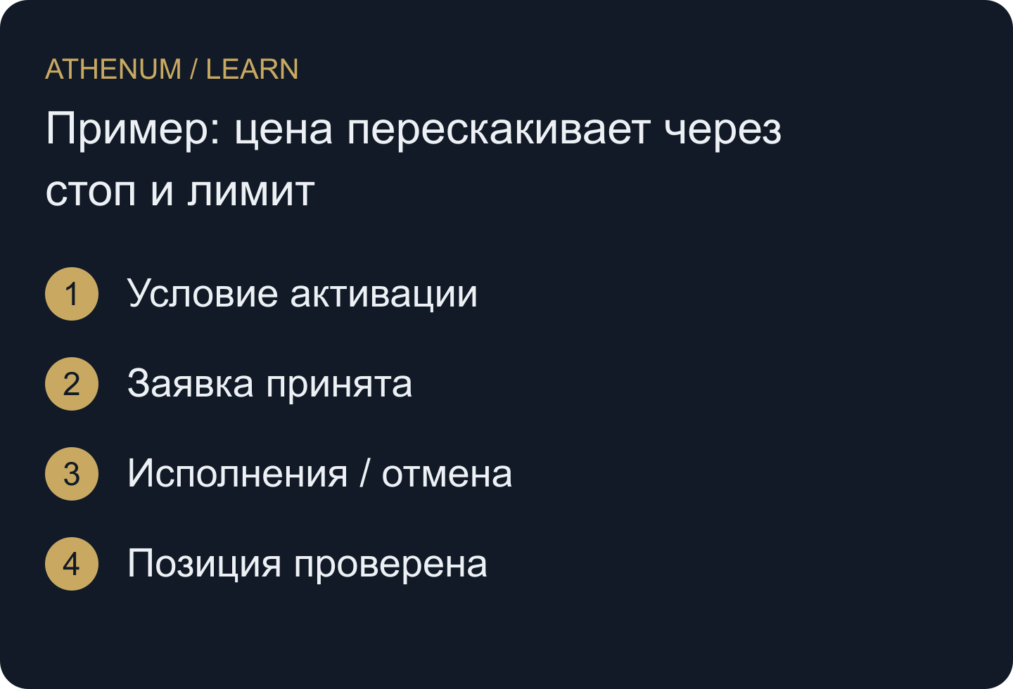 Отслеживайте весь жизненный цикл заявки. Триггер или подтверждение принятия не доказывает закрытие позиции.