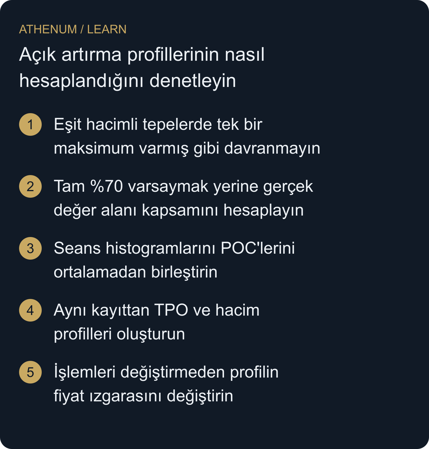 Bir profil seviyesine piyasa yorumu yüklemeden önce veri kümesini ve hesaplama kurallarını inceleyerek seviyenin neden değiştiğini açıklamak.