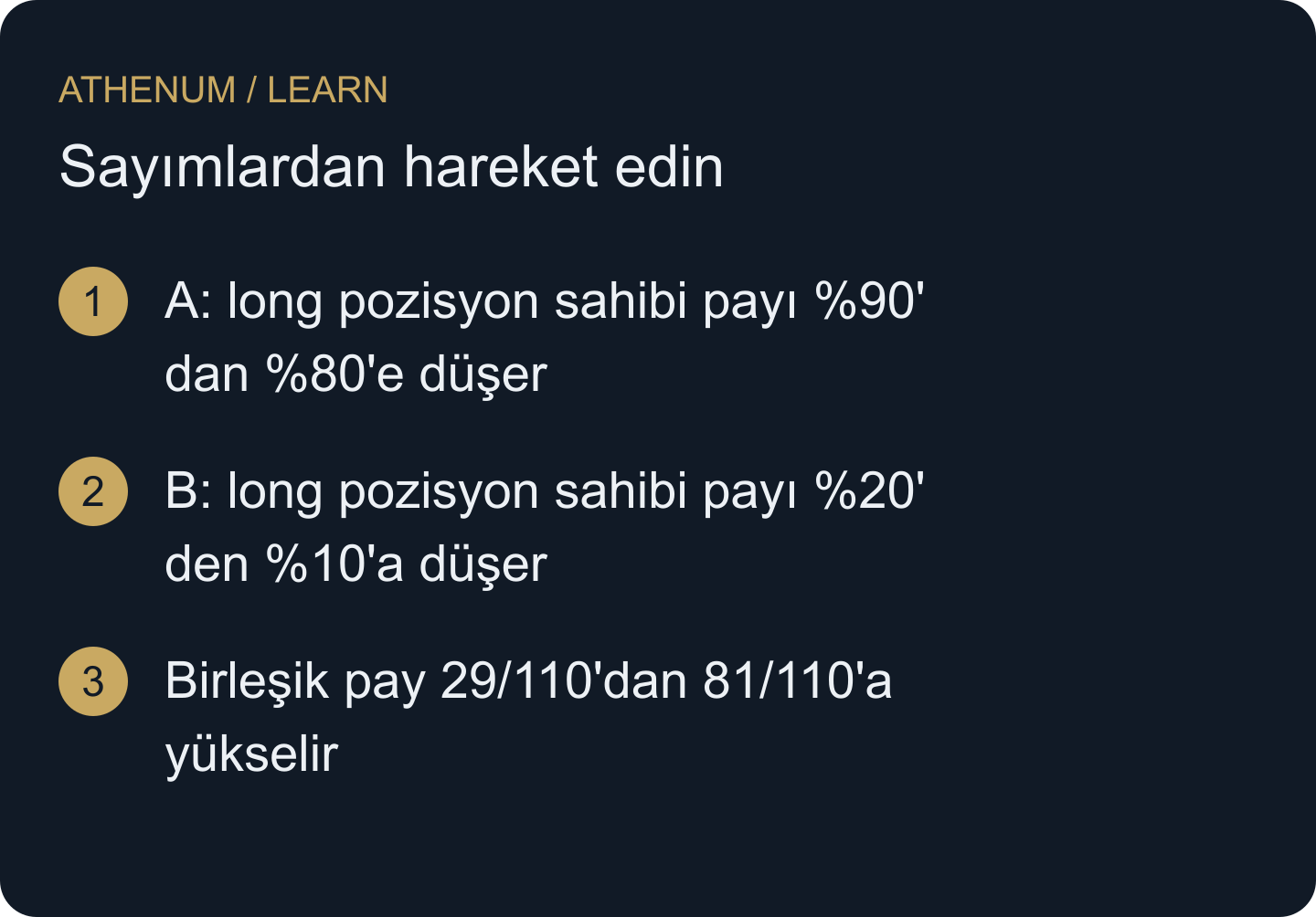 Yüksek paylı borsa t1'de daha büyük sayım ağırlığı alır. Borsa payları ile birleşik pay karşılaştırılır; bu bir işlem dizisi değildir.