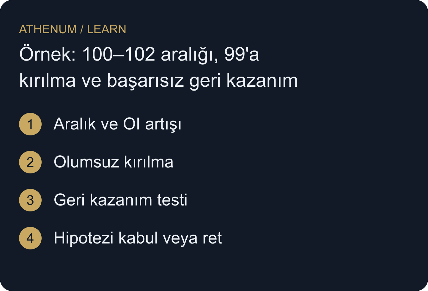 Hipotez tanımlı sıra ve başarısız olma yolu gerektirir; yüksek OI tek başına bunları sağlamaz.