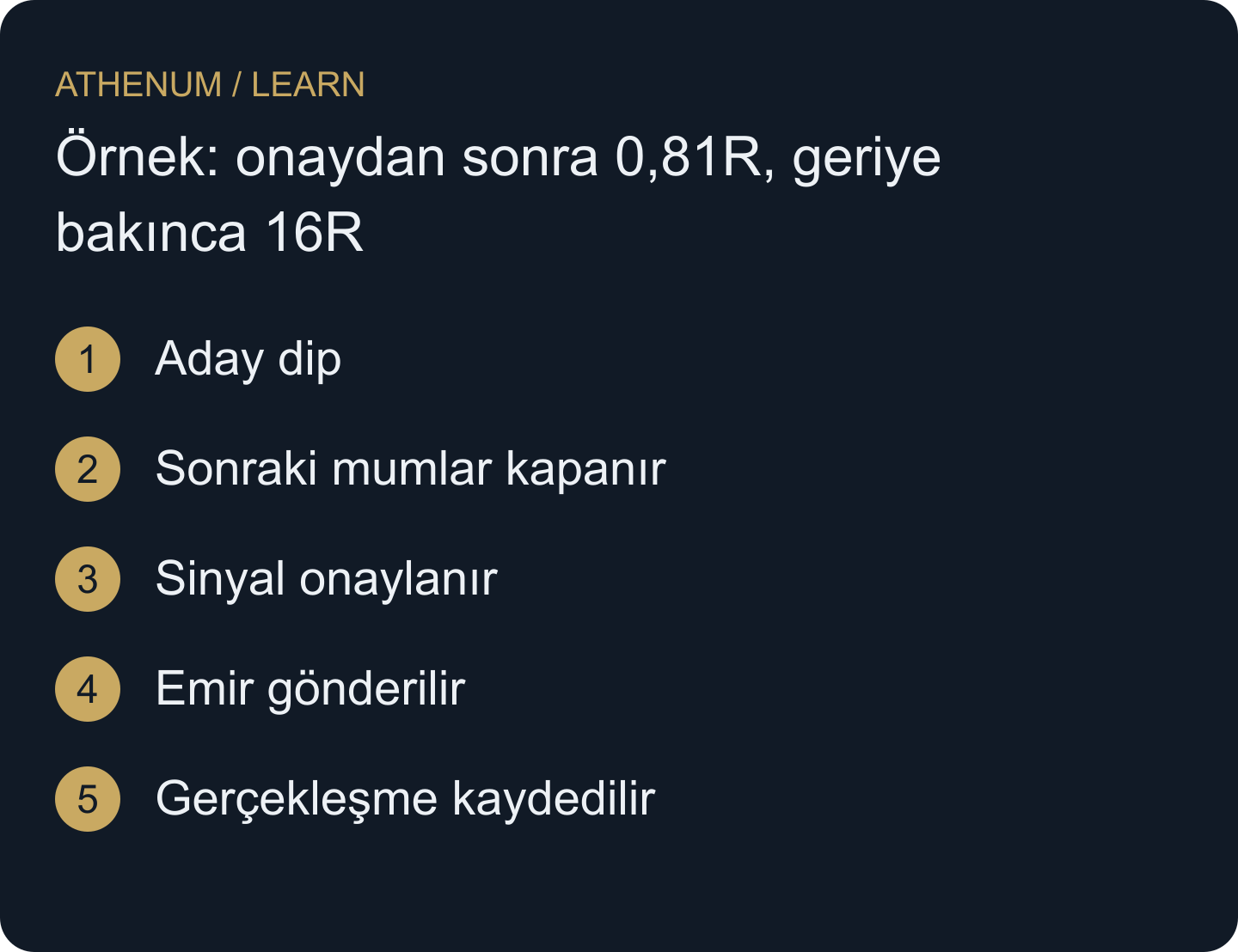 İşaretlenen mumu, bilgi zamanını ve gerçekleşme kaydını ayrı tutun.