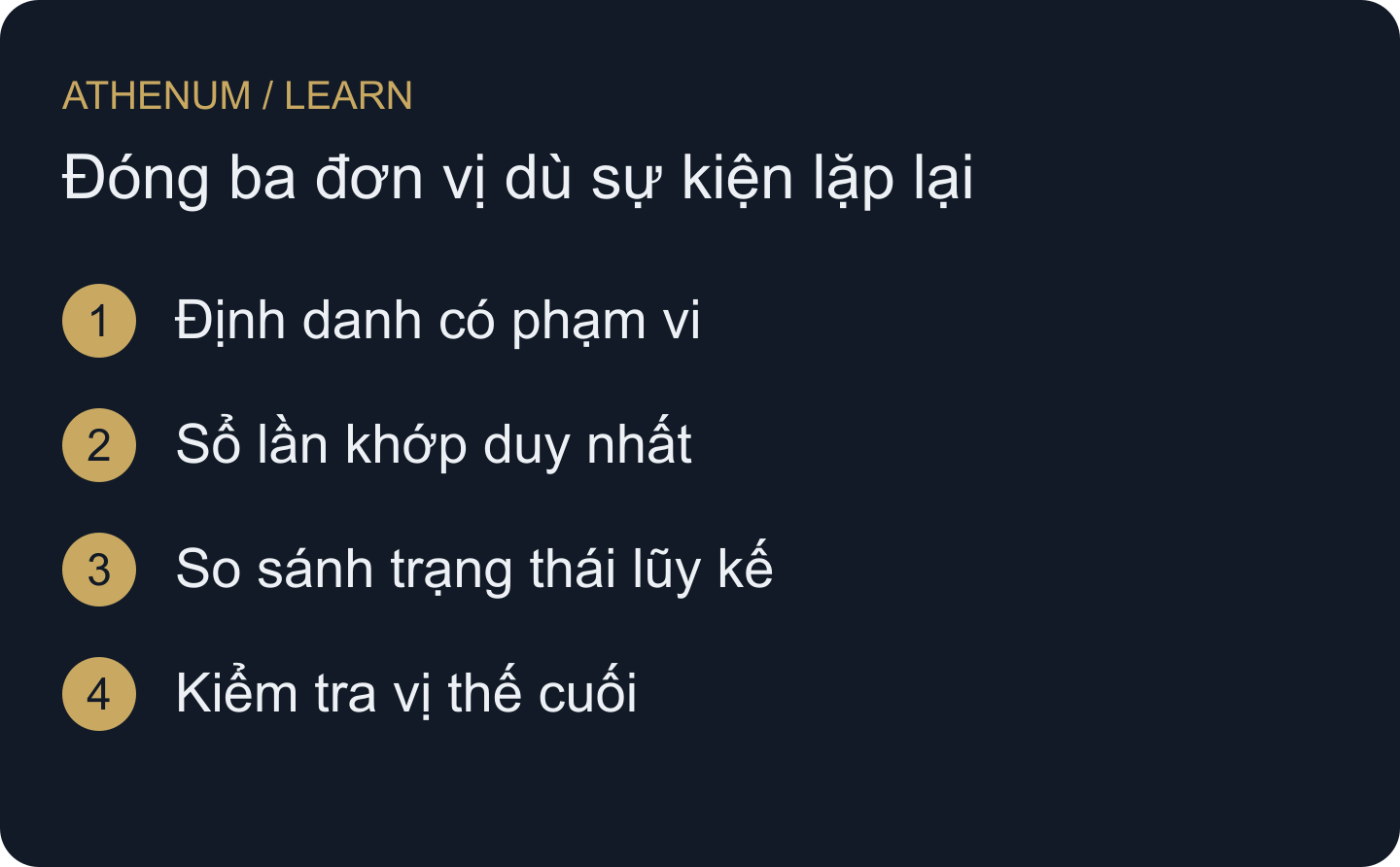 Đối chiếu các bằng chứng khác nhau mà không biến thông báo thành giao dịch.