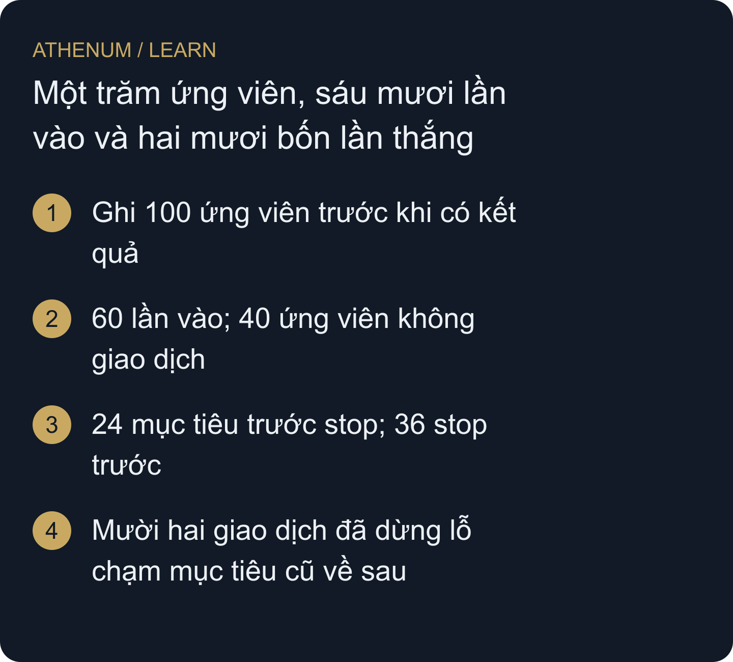 Toàn bộ sổ sự kiện được tự tạo. Lần chạm mục tiêu muộn không thay đổi kết quả của vị thế đã đóng vì dừng lỗ.