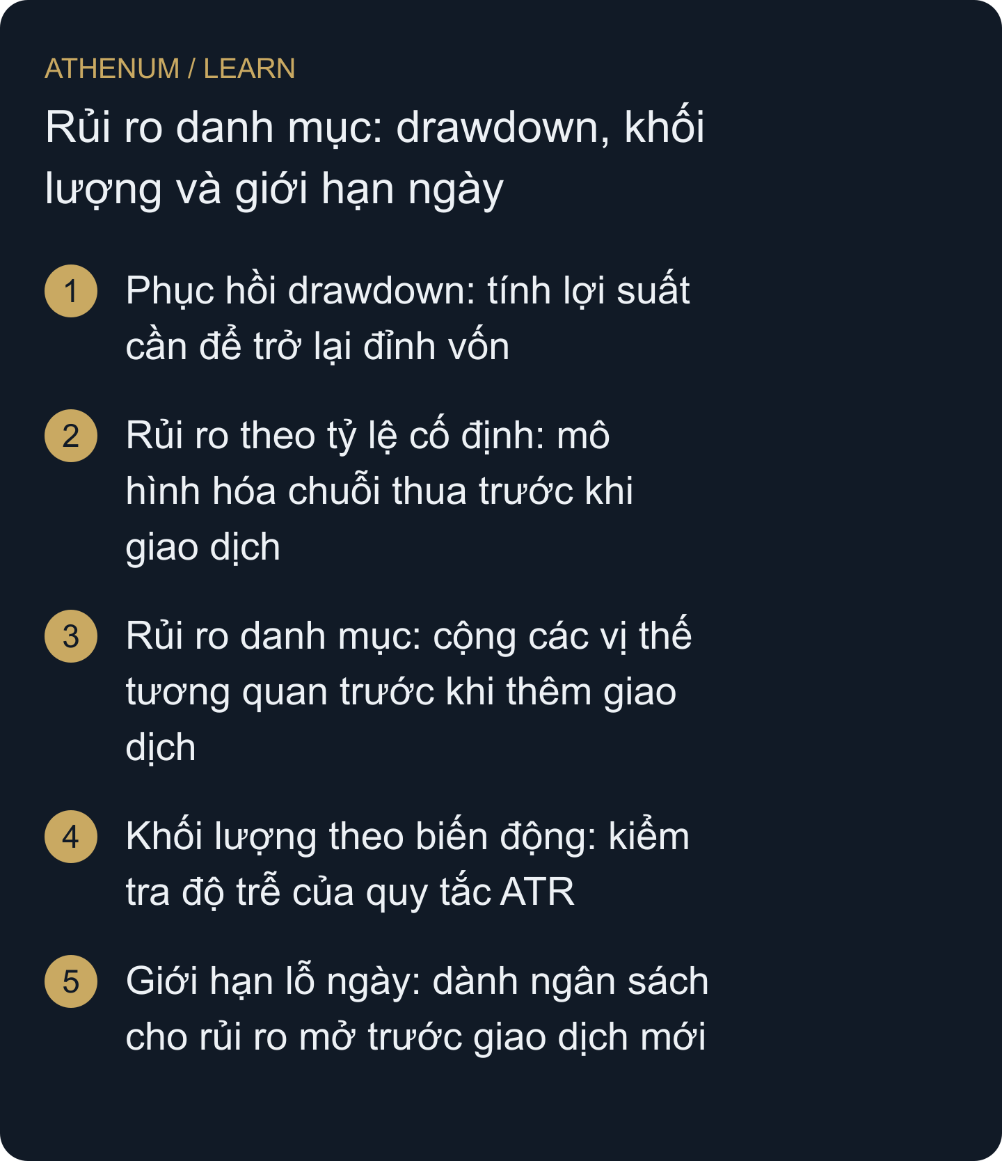 Tính phần rủi ro giao dịch mới thêm vào tài khoản và nhận ra giới hạn của stop, ước lượng lịch sử và quy ước kế toán.